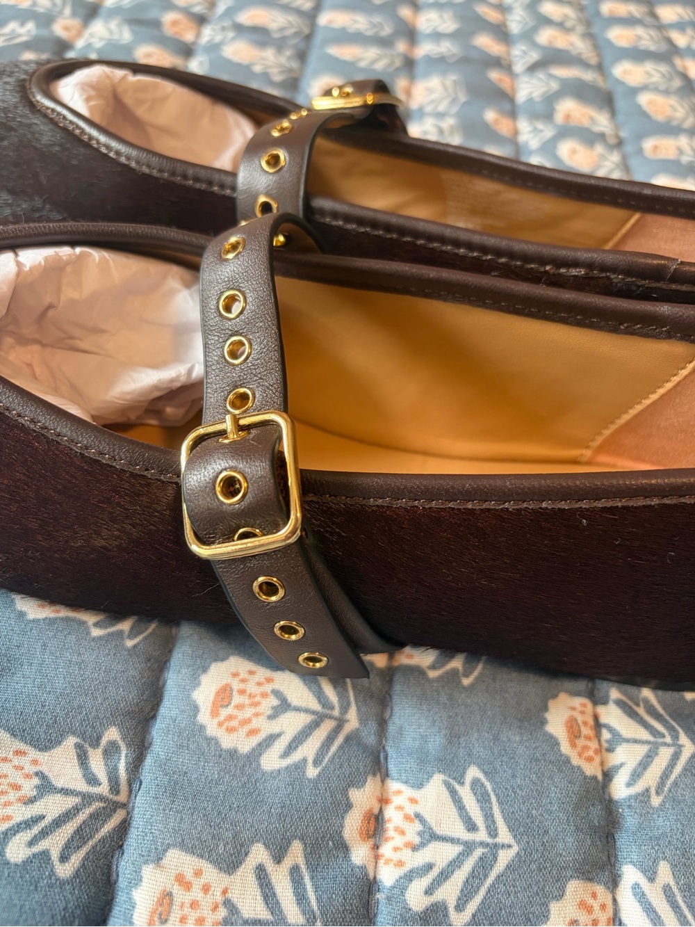 Madewell The Remy Calf Hair Mary Jane Flats Chocolate Raisin 9.5 Sold Out - Picture 8 of 10